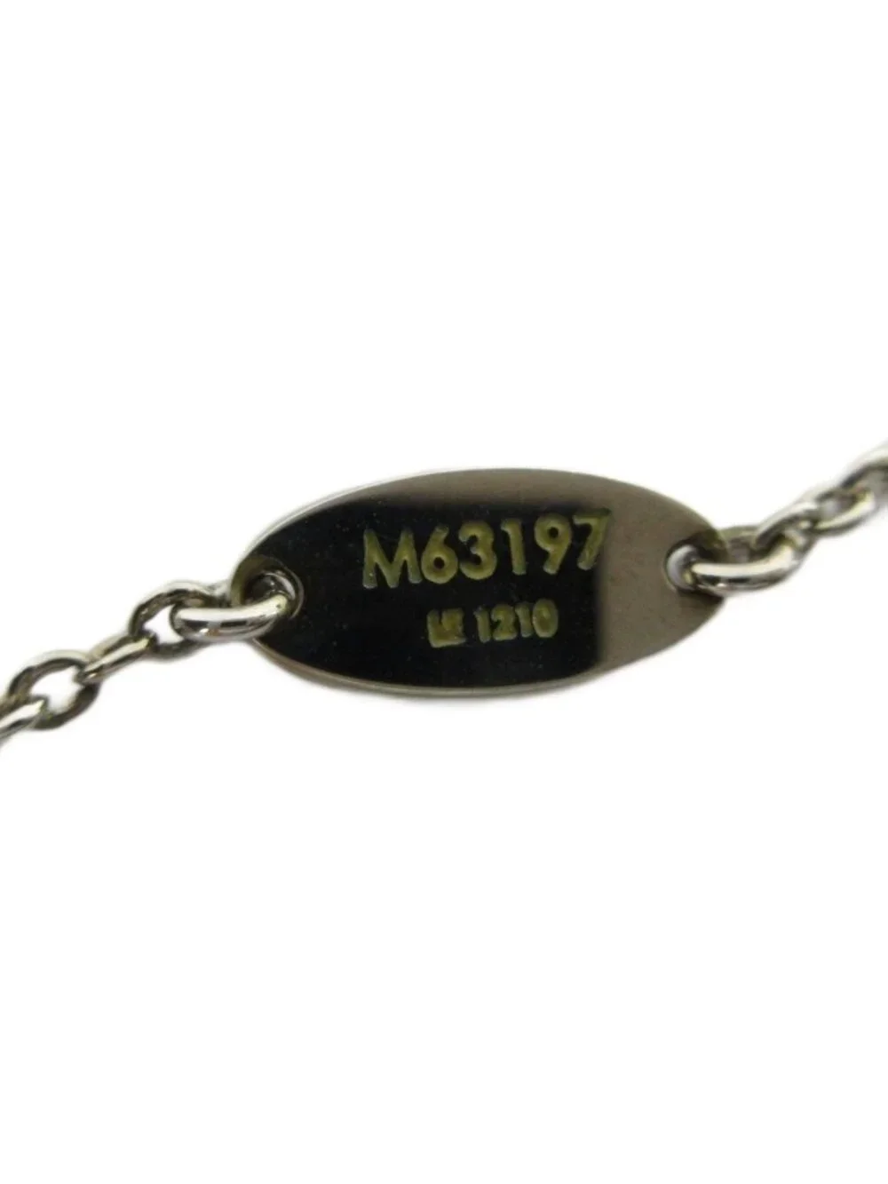 Louis Vuitton Necklace Essential Monogram LV Pendant Logo Silver